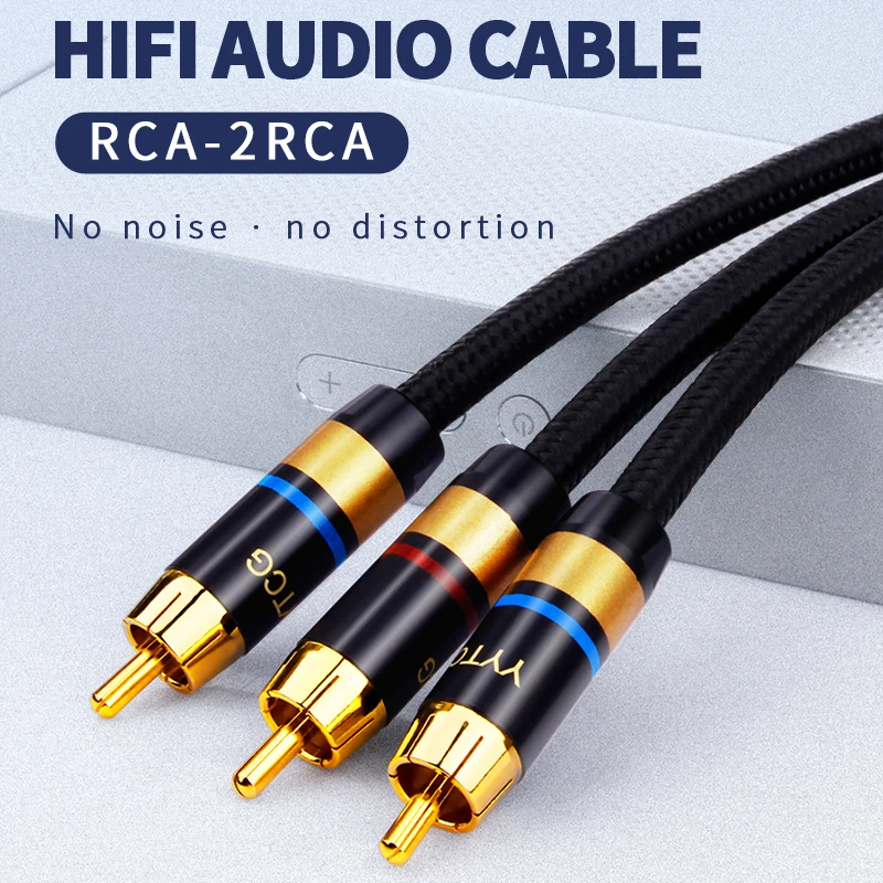 1 Rca To 2 Rca Male Audio Cable For Subwoofer Amplifier Speaker Dvd Tv