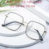 Diopter 0 -0.5 -1.0 To -6.0 Big Frame Square Minus Glasses With Prescription Women Men Metal Full Frame Nearsighted Eyeglasses 1