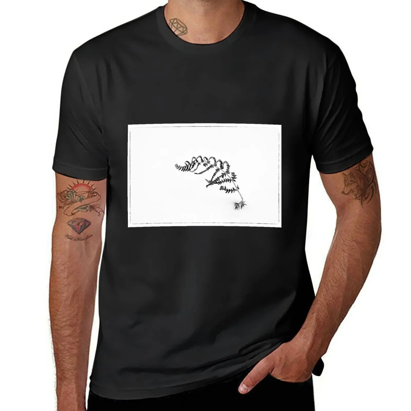 

Fern T-shirt summer top summer clothes black t shirts for men