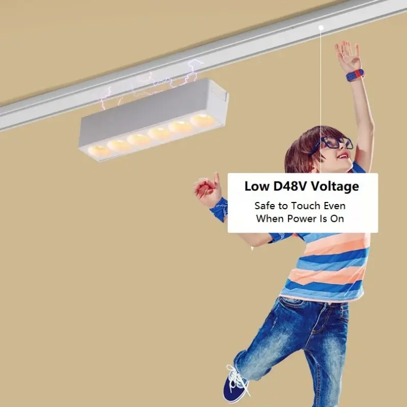 Surface Mount 6MM Ultra Thin Magnetic Track Light White Black Modern Linear Spotlight for Living Room Home Magnet Track Lamps 2