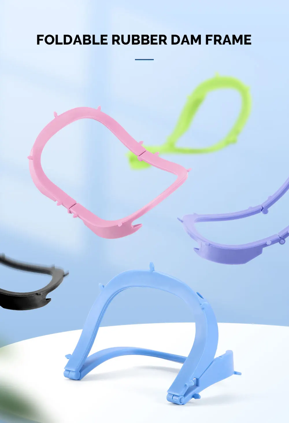 1PC AZDENT Dental Kofferdam Rahmen Faltbare Autoklavierbar Kunststoff Verbreitung Kofferdam Halterung Hosenträger Blätter Zahnmedizin Werkzeug – Detail 1