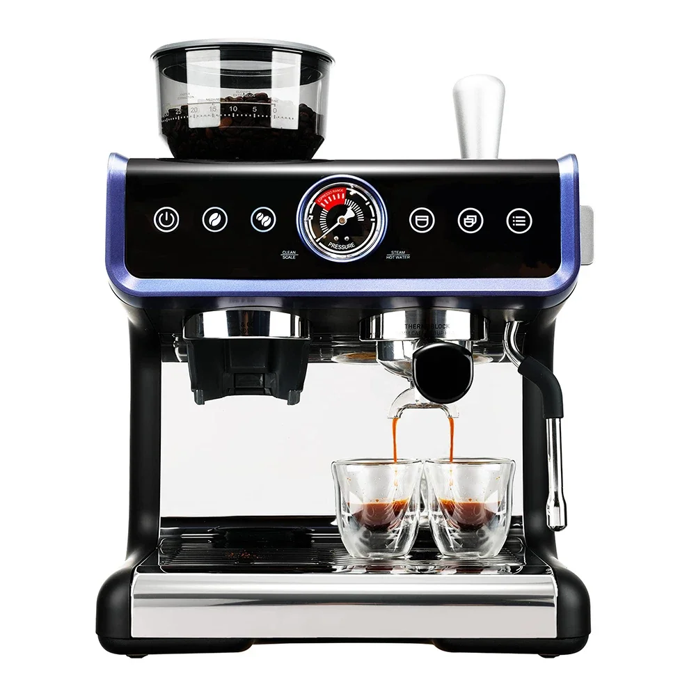 

Semi-automatic Espresso Coffee Maker Machine with Grinder 2.8L Bean To Cup Espresso Coffee Making Machine with Milk Frother Wand