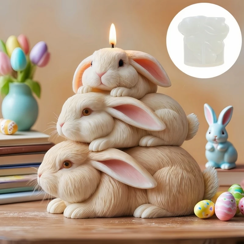 Bunny Family Candle Mold 2