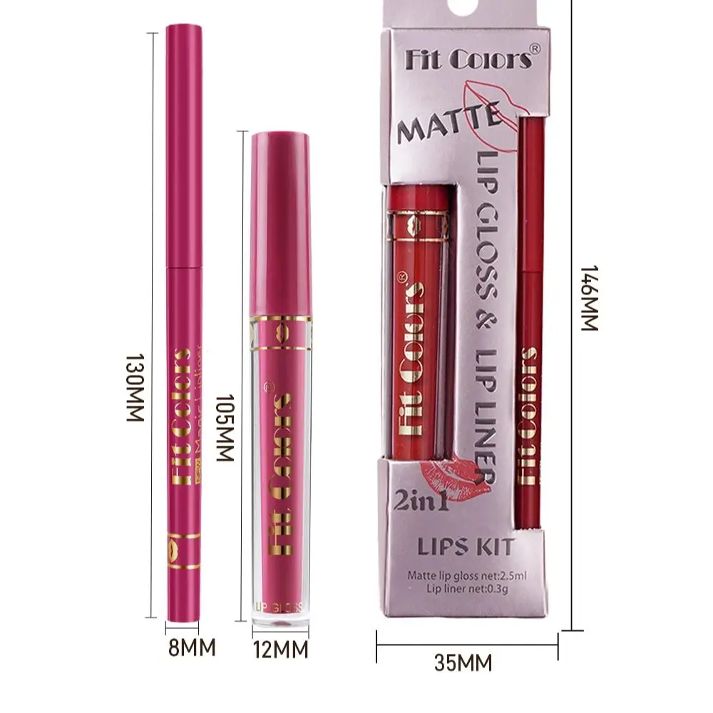 Two in one Lipliner Waterproof Portable Lipliner Lipstick Set
