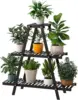 Bamboo Plant Stand Indoor/Outdoor,  Rectangular, 8 Potted Flower Holder Ladder Plant Rack  wall shelf  shelves 2