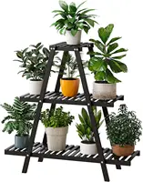 Bamboo Plant Stand Indoor/Outdoor,  Rectangular, 8 Potted Flower Holder Ladder Plant Rack  wall shelf  shelves 2