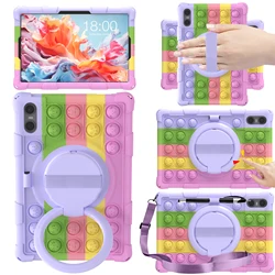 Kids' Soft Bubble Silicone Stand Case with Shoulder Strap (Colorful Purple)