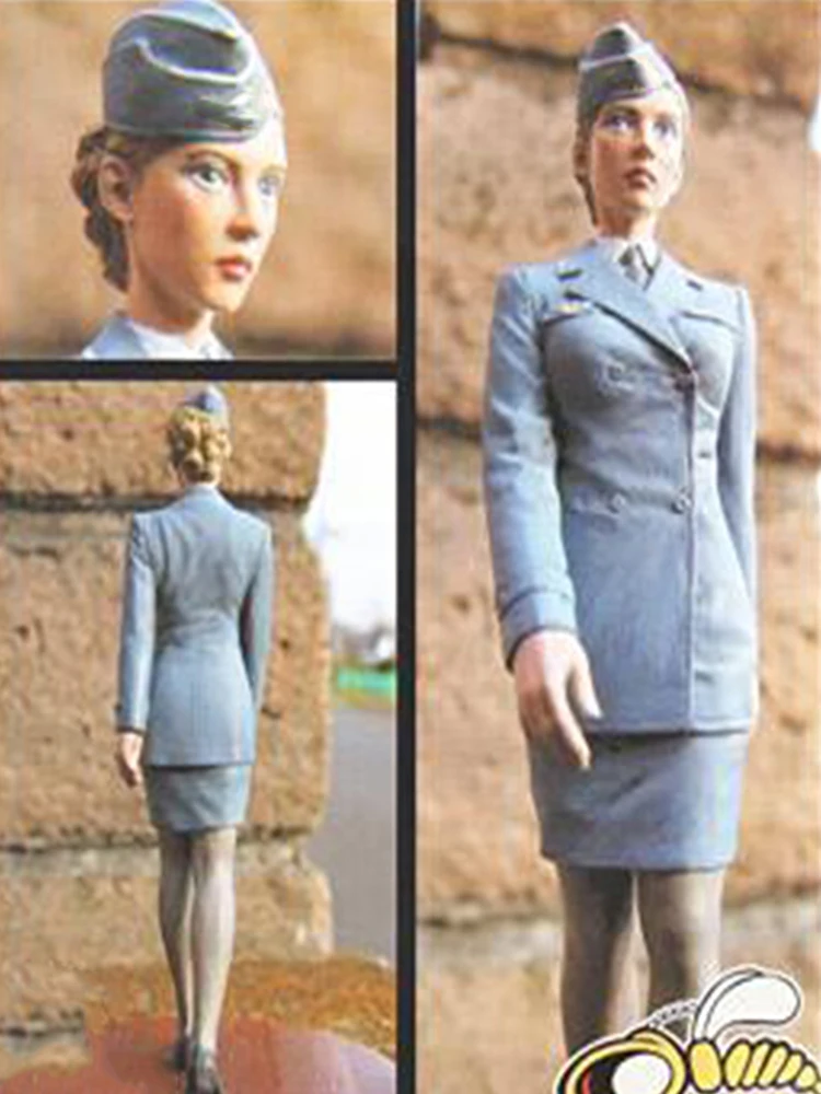 Neue unmontierte 1:20 90 mm Harzfigur Modellbausatz Weiblicher Offizier (1 FIGUR) Figuren Resin Kit DIY Spielzeug Unbemalte Bausätze
