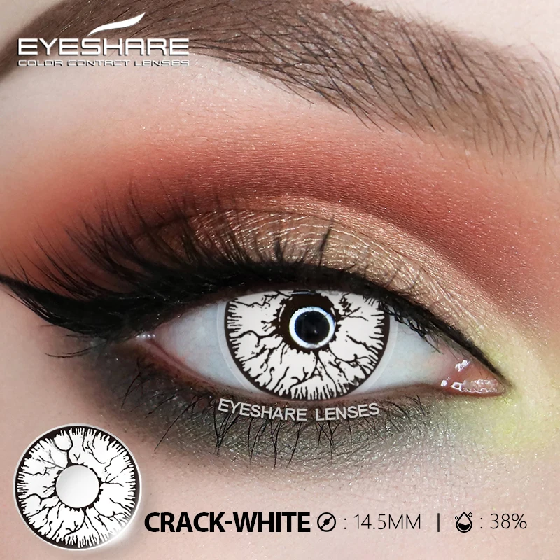 EYESHARE 1 Paar Cosplay-Farbkontakte für Augen, Anime, weiße Linsen, hochwertige weiche rote Linse, schwarze Augenlinse, Schönheits-Make-up, jährlich – Detail 27