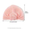 Women's Solid Color Knotted Turban Fold Chemo Cap Cancer Hat Hair Loss Headscarf Head Wrap Headband 3