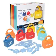 

Free Shipping ITems Kids Novel Learning Word Cognition Gifts Lock Key Matching Educational Children's Enlightenment Puzzle Toys