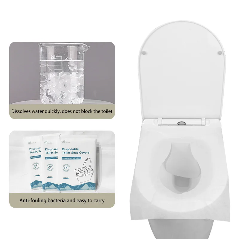 10PCS Biodegradable Disposable Plastic Toilet Seat Cover Portable Safety Travel Bathroom Toilet Paper Pad Bathroom Accessory toilet seat cover toilet seat accessories