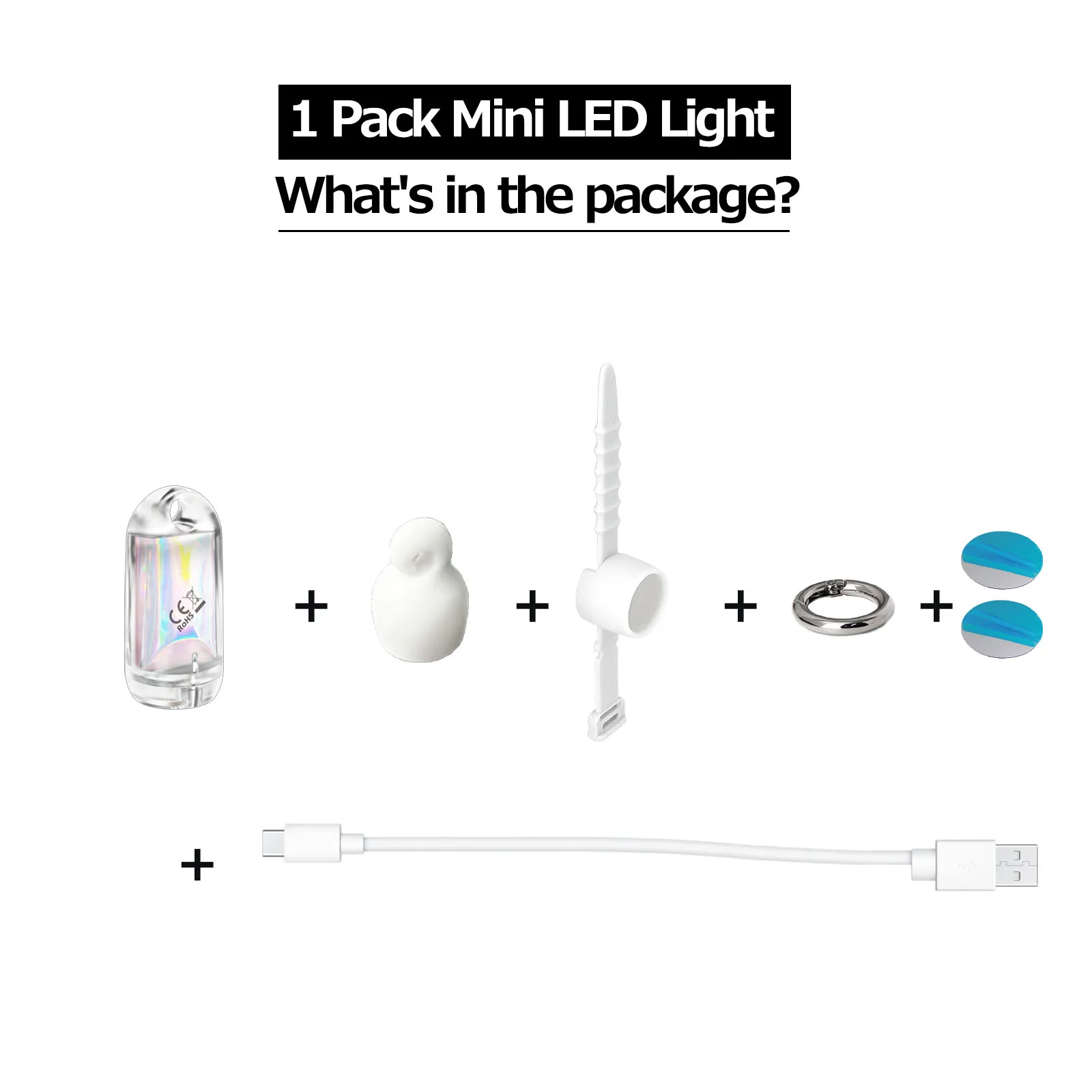USB Ultra Mini LED Lanterns,Waterproof EDC Keychain Light High Flashlight for Camping Rechargeable Battery Stick Light
