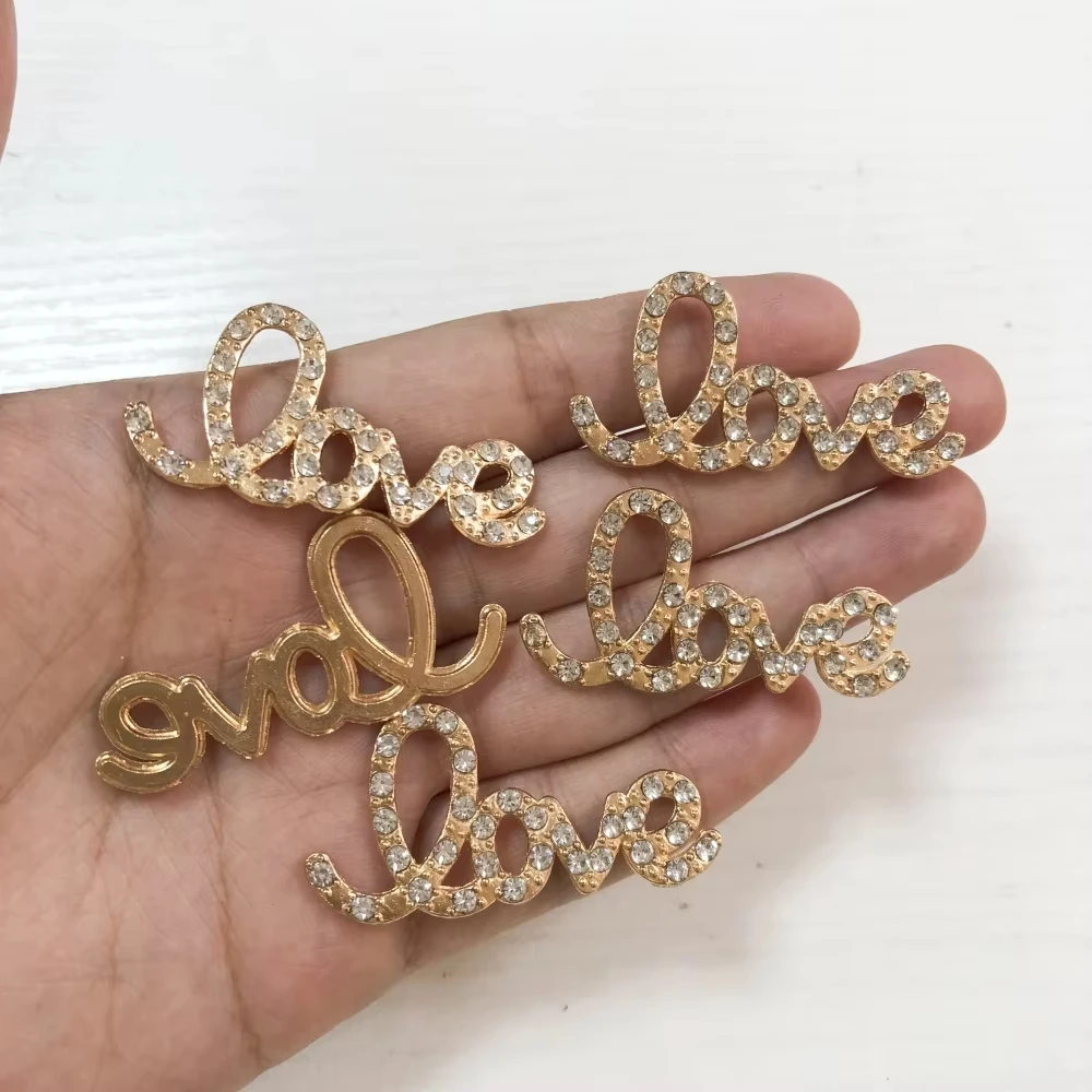 Set of 2 Glittering Gold and Silver Crown Rhinestone Pendants for DIY Phone Case Decoration