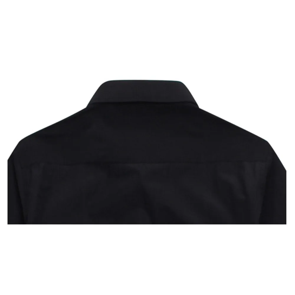 Nuova versione coreana a maniche lunghe slim fi tinta unita non stirabile da lavoro professionale per ragazzi da uomo_voghion.com