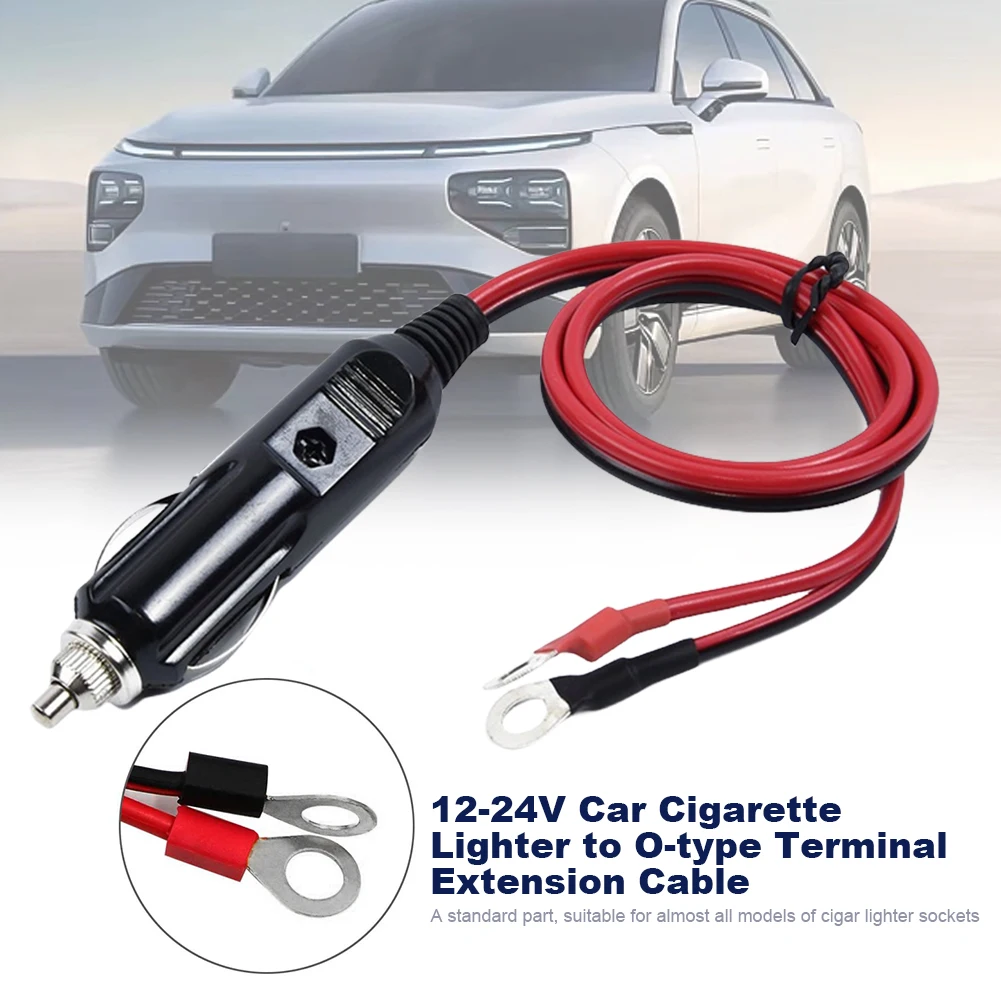 12-24V Car Male Plug Heavy Duty Cigarette Lighter Adapter Power Cord with 50cm Cable Wire 10A Apply To Cigarette Lighter Socket