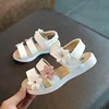 Fashion Girls Sandals Sweet Flowers Cute Princess Shoe Simple Versatile Girl Shoes New Summer Design Child Shoes Roman Sandals 3