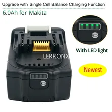  Latest Upgraded BL1860 Rechargeable Battery 18 V 6000mAh Lithium ion for Makita 18v Battery BL1840 BL1850 BL1830 BL1860B LXT 400 
