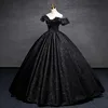 Black Party Dress Luxury Quinceanera Dresses Off Shoulder Ball Gown Real Photo Prom Dress Classic Customize Prom Gown 4