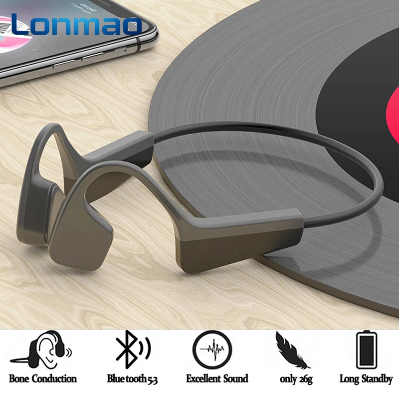 Wireless Waterproof Bone Conduction Sports Headphones with Earhooks