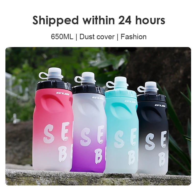 JIBOO Fashionable Bicycle Water Bottle Eco-Friendly Plastic PP5 Silicone Dust Cap Seal 650ml Cycling Bottle Flask Bike Equipment water bottle bicycle water bottle sports bottle