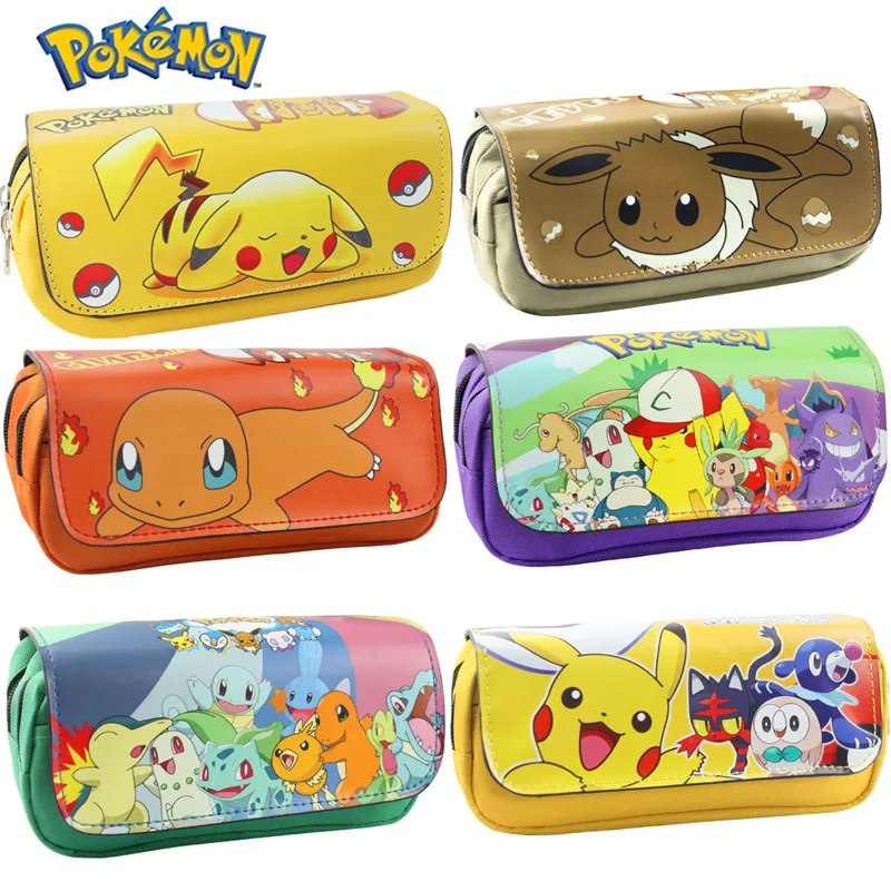 

21style Pokemon Pencill Case School Cartoon Pikachu Black Pen Bag School Supplies Stationery Schoolbag Birthday Toys Gifts Boys