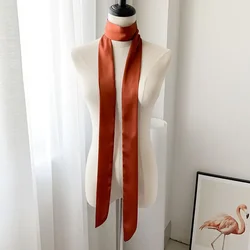 Elegant Silk Satin Hair Scarf for Women - Fashion Accessory for 2023 (Brown)