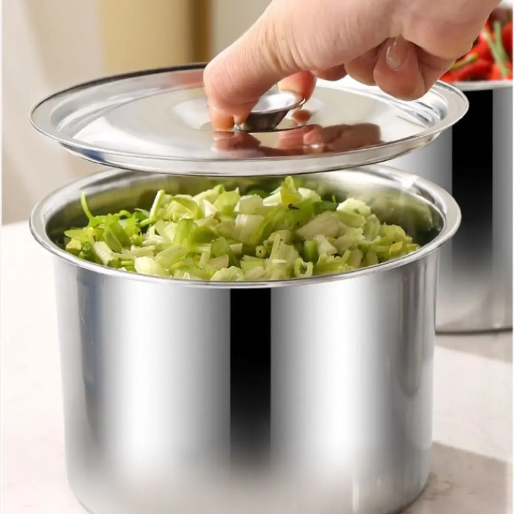 New 201 Stainless Steel Seasoning Tank with Lid Flavor Cup 10/12/14/16cm Seasoning Pot Kitchen Tableware Household Storage Box 4
