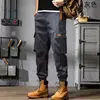 2025 New Men's Cargo Pants Casual Hip Hop Hit Color Multiple Pockets Trousers Streetwear Ribbons Techwear Sweatpants ﻿ 6