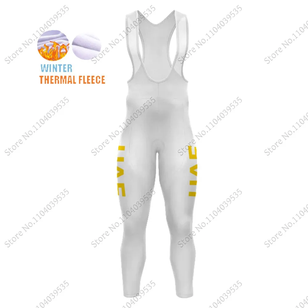 Team Uae Golden Cycling 2024 Jersey Set White Long Sleeve Men Clothing Road Pants Bib Bike Suit MTB Wear Maillot Rop 5