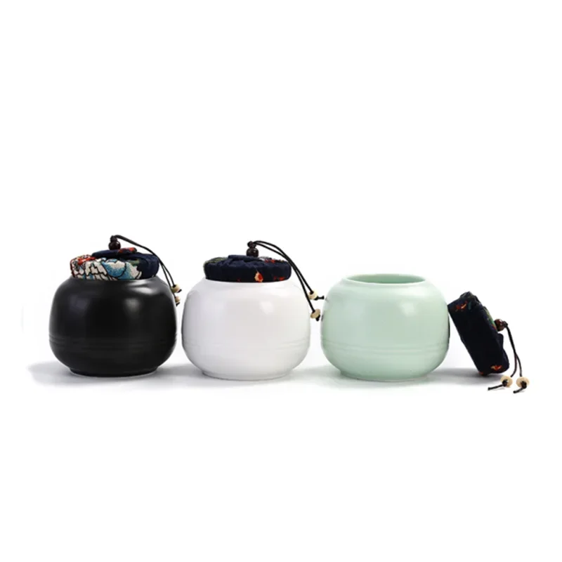Boutique Ceramic Tea Caddy Airtight Jar Home with Lid Coffee Moisture-proof Cans Kitchen Nut Grain Spice Storage Container