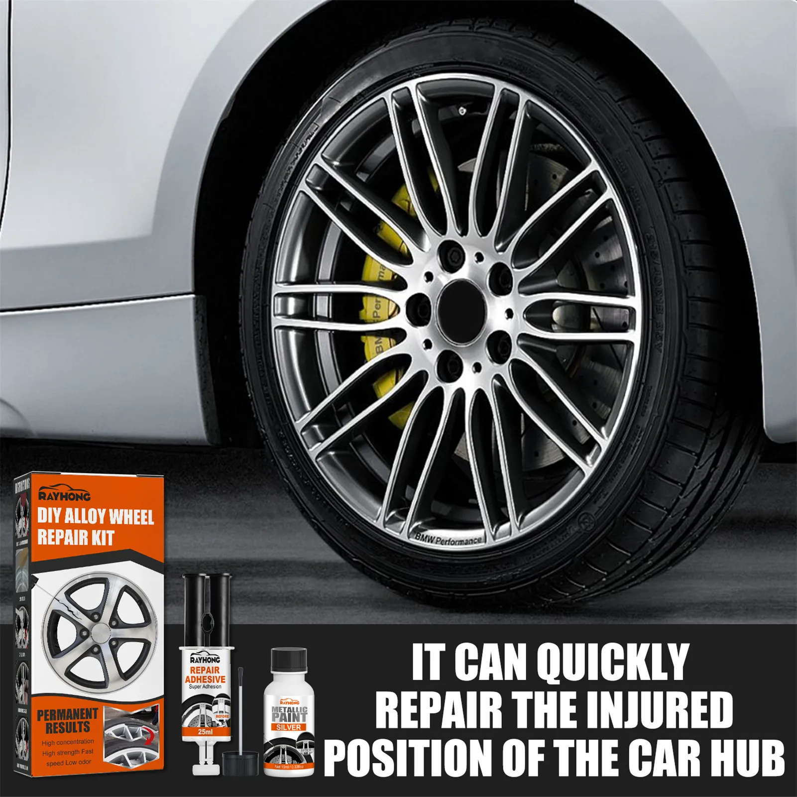 Wheel Scratch Repair Kit Alloy Rim Scrapes Scratches Remover Silver Wheel Paint Car Rim Repair Kit Fix Quick And Easy wheel scratch repair kit