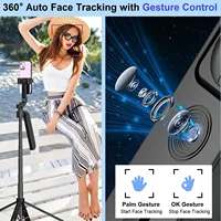 Auto Face Tracking Tripod 360° Rotation Mount, 71" Auto Tracking Phone Holder Motion Sensor Tripod Selfie Stick with Remote - Image 2