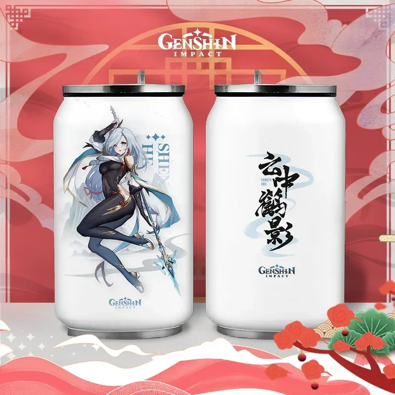 Anime Genshin Impact Thermos 304 Stainless Steel Genshin Impact Bottle Straw Cup Portable Flask Anime Coffee Cup Thermal Bottle water bottle thermal mug stainless steel thermos bottle thermal water bottle stainless steel water bottle stainless steel cup stainless steel thermos cup stainless steel thermal container