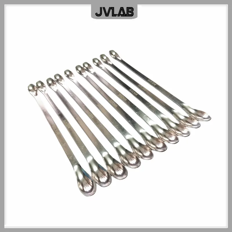 Stainless Steel Drug Spoon 20cm Double Head Reagents Spatula Weigh Spoon 200mm Laboratory Pharmacy Taking Medicine Tools 10 / PK