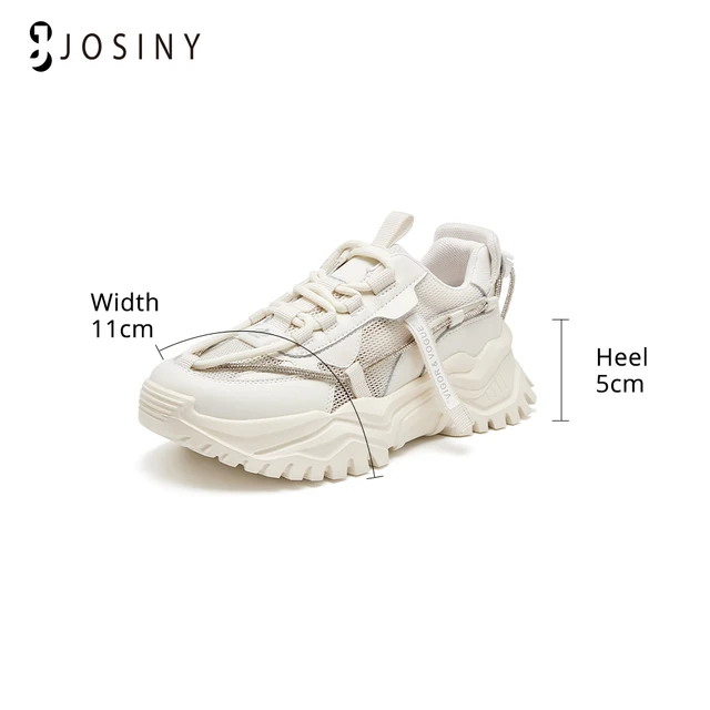 JOSINY Sneakers Ladies Vulcanized increase Shoes Casual Platform Sneaker for Women Running Shoes Platform Thick Sole Casual B Beige