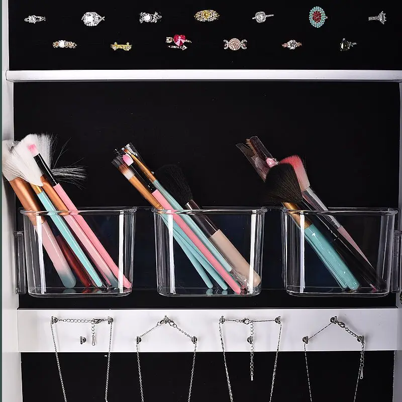Full-length Mirror Standing Floor Mirror Home Cabinets Dressing Light Net Celebrity Bedroom Jewelry Makeup Storage