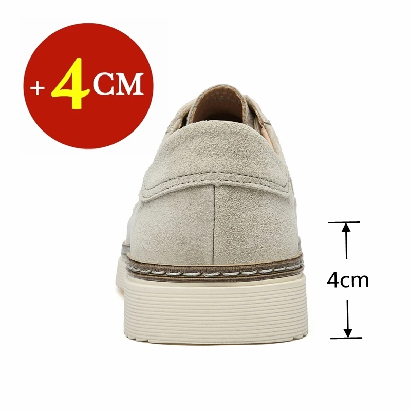 Classic Genuine Leather Casual Shoes Sneakers Man Elevator Shoes Height Increase Shoes for Men Insoles 4CM Sports Leisure Taller 2