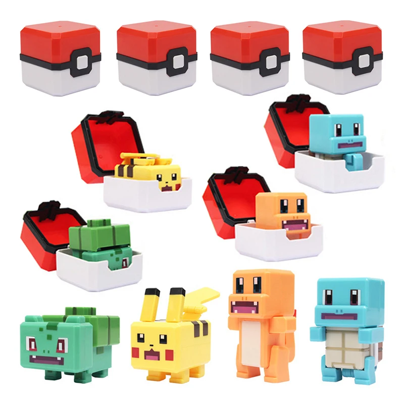 Pokemon Deformazione Action Figure Pikachu Bulbasaur Blastoise Venusaur Charizard Doll Pokeball Pokragon Adventure Game Series Toy