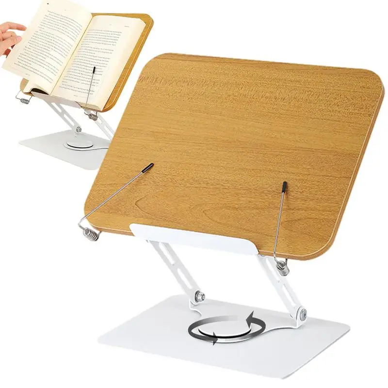 

Reading Stand 360 Degree Rotating Foldable Bible Holder Bible & Cookbook Stand Bookstand Holder With Base & Page Clips Desktop