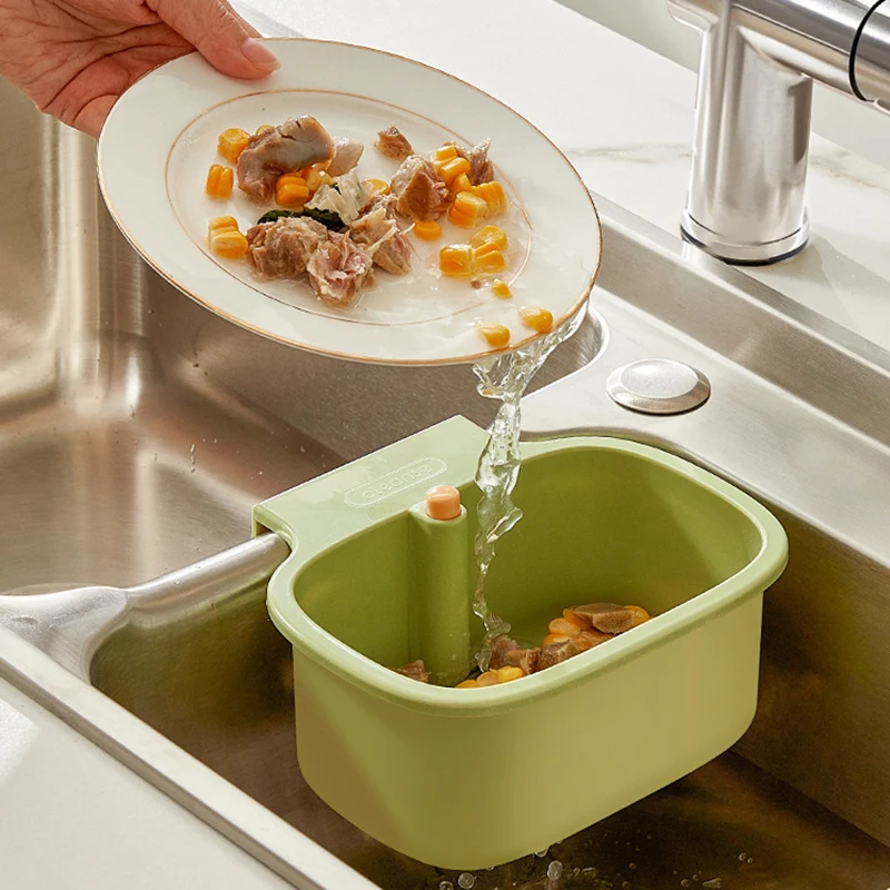Suction Cup Kitchen Sink Filter Rack With 200 Pcs Mesh Bag Sink Corner Strainer