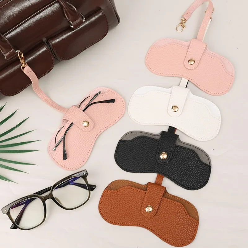 Lightweight Glasses Storage Bag Scratch Resistant Leather Eyeglasses Case Hanging Spectacles Bags Portable Sturdy Eyewear Cases