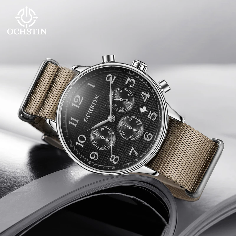 Fashion Date Quartz Men Watches Nylon watchband Top Brand Luxury Male Clock Chronograph Sport Mens Wrist Watch Relogio Masculino