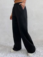 Autumn And Winter Women's Warm Pants Fleece Lined High Waist Casual Style Daily Wear With Pockets Jogging Sweatpants 1
