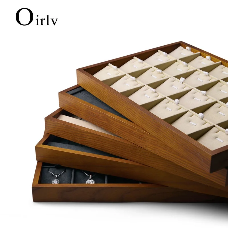 Oirlv Jewelry Tray Jewelry Display Tray Solid Wood Ring Necklace Bracelet Storage Tray Shop Use Pallet