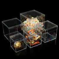 Transparent Acrylic Boxes With Cover Plastic Organizer Gift Packing Box Food Candy Storage Container For Home Figure Toy Display 2