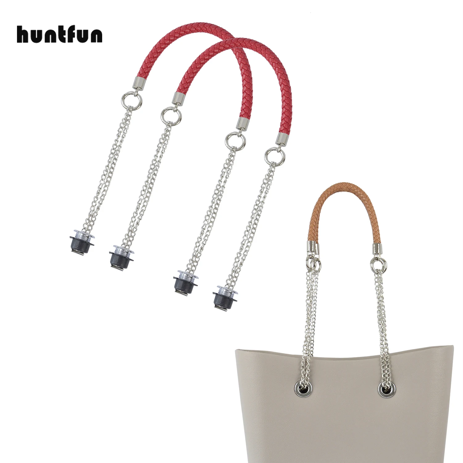 

New 1 Pair Obag Handles Long Strap Belt with OT Silver Metal Chain For DIY EVA Autumn Winter Girl Women O Bag Shoulder HandBags