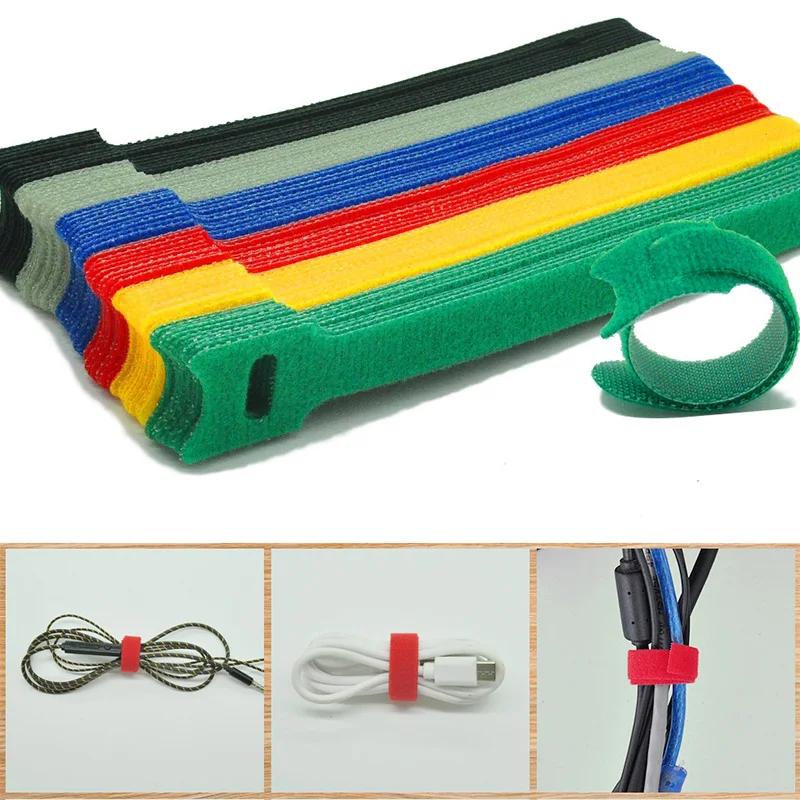 Cable Ties Releasable Wire Organizer Black 15 20 25 30cm Nylon