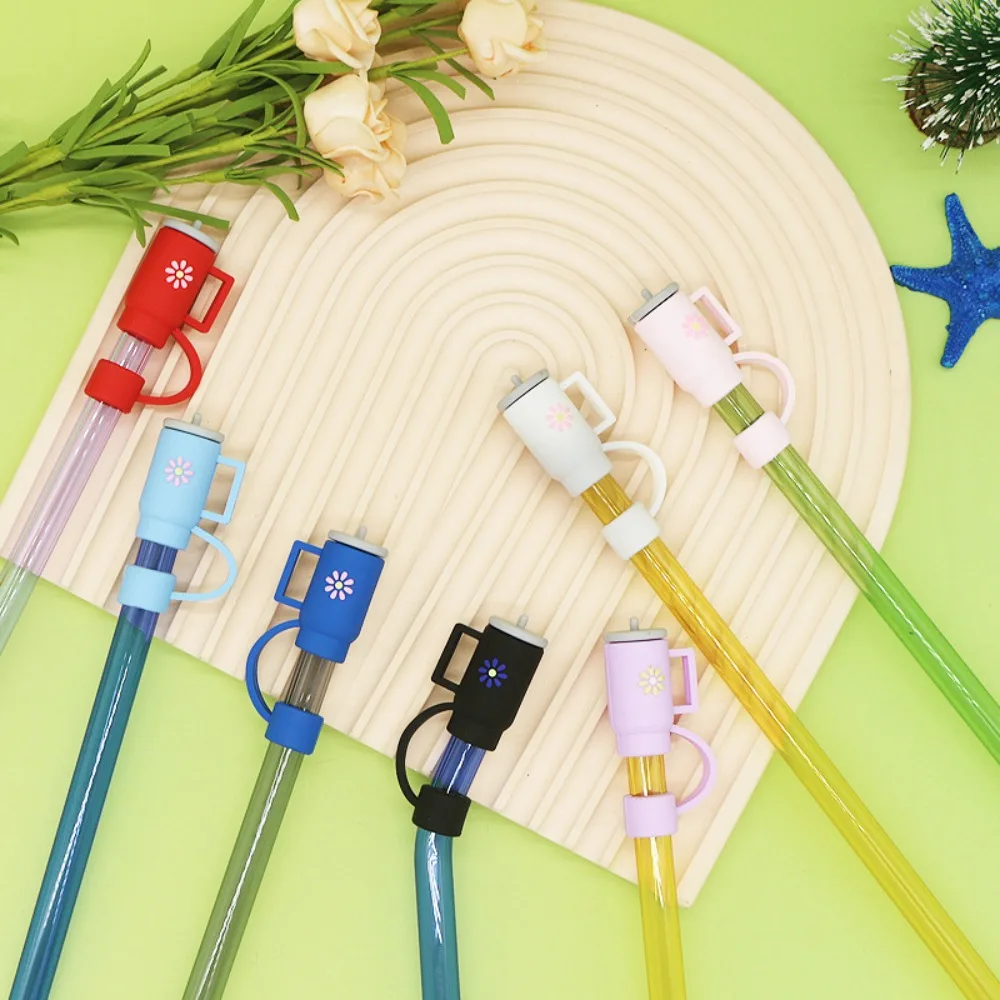 Straw Covers Cap Silicone Reusable Cup Shaped Straw Toppers Straw Plug for Stanley 30&40 Oz Tumbler Creative Cute Cup Accessory