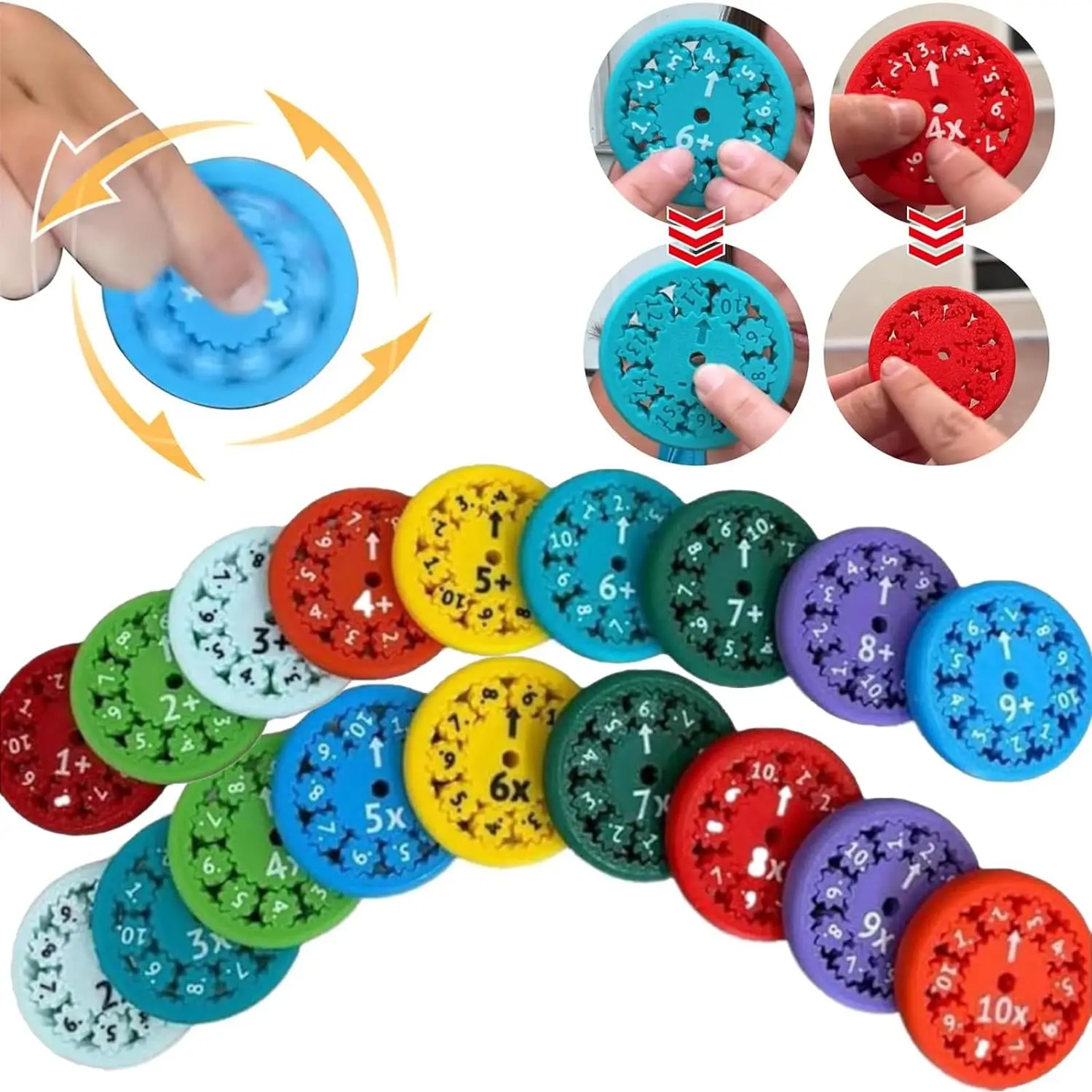 Math Fidget Spinners Educational Spinning Toys Learning Arithmetic Tools Addition Subtraction Multiplication Division ToyGift